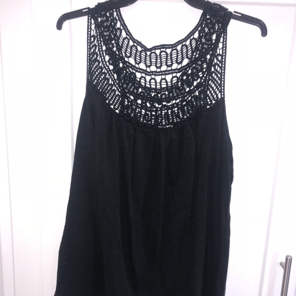 Black Tank Top with Cutout Top